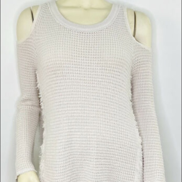 ‼️ Sold ‼️ FREE PEOPLE Sunrise Moonshine Cold Shoulder Sweater in Ivory - Picture 2 of 6